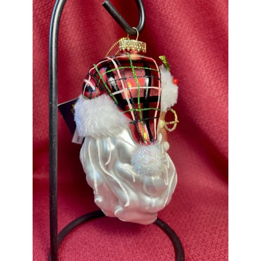 NWT Blown Glass 7.5 In. SANTA  Christmas Ornament NEW